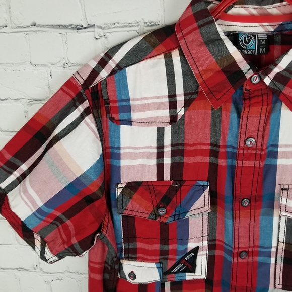 BURNSIDE | plaid button up short sleeve shirt - Picture 2 of 5